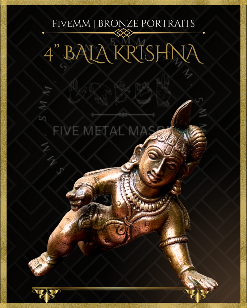 Bala Krishna Panchaloha Bronze Icon - 4"