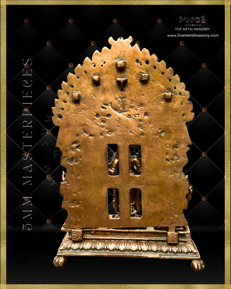 Vishnu Panchaloha Bronze Icon Set - 9" with arch-  Masterpieces Collection