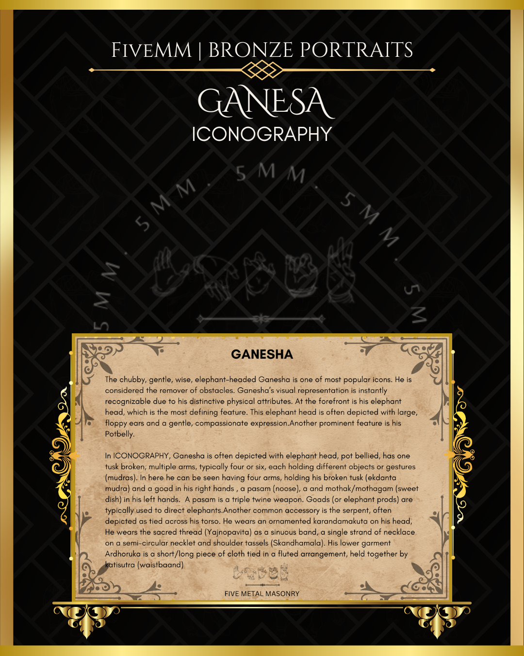 Ganesa Panchaloha Bronze Icon - 1.5" Seated (Trunk:Left) - Polished finish