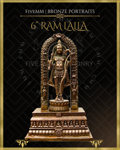 Ayodhya Ramlalla Panchaloha Bronze Icon - 6" with arch