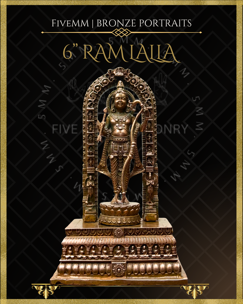 Ayodhya Ramlalla Panchaloha Bronze Icon - 6" with arch