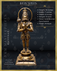 Hanuman Panchaloha Bronze Icon - 18"-  Masterpieces Collection