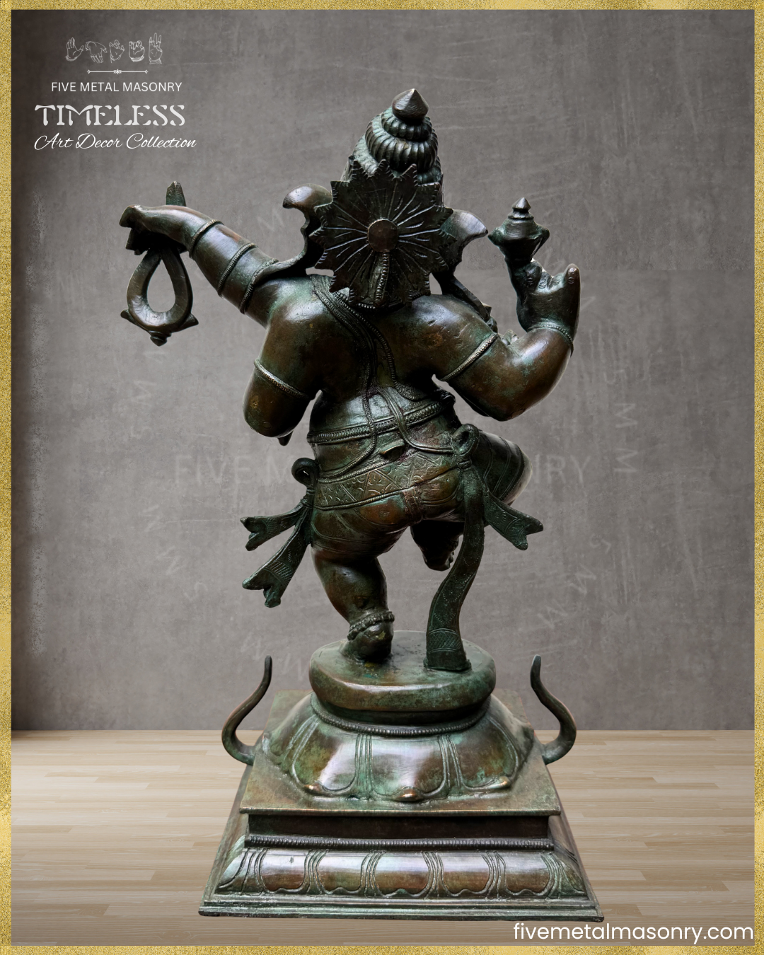 Dancing (Nrtta) Ganesha - Panchaloha Bronze Icon - 14"- Timeless Collection
