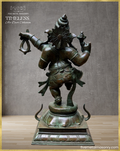 Dancing (Nrtta) Ganesha - Panchaloha Bronze Icon - 14"- Timeless Collection