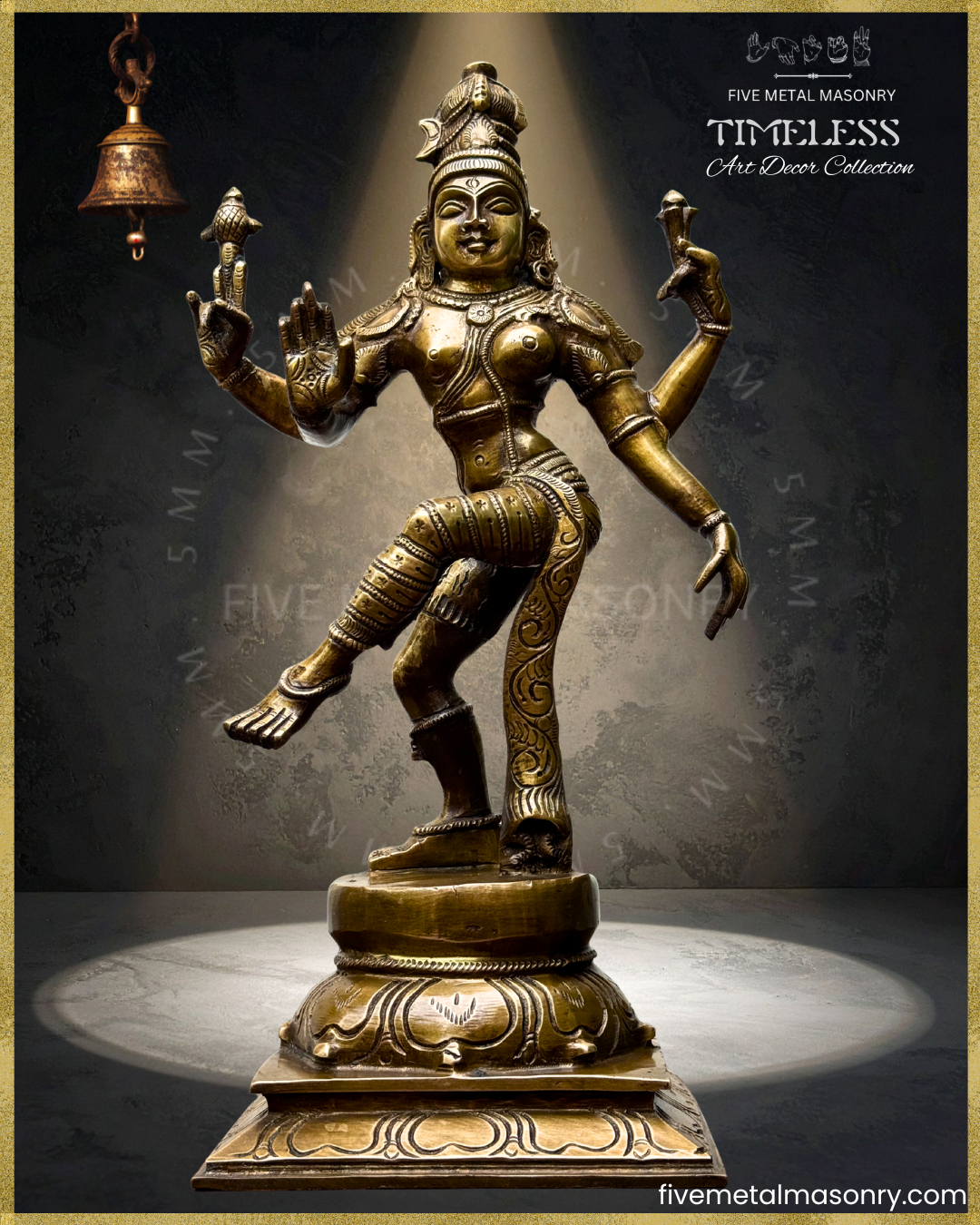 Ardhanarisvara | Shiva-Parvati composite Panchaloha Bronze Icon - 13"- Timeless Collection