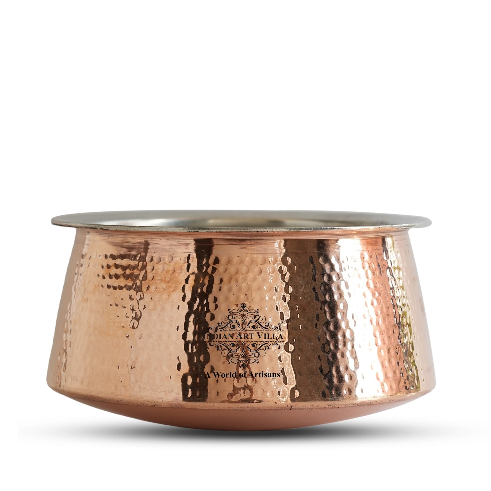 Handcrafted Copper Bhagona, Inside Tin Lining Design, Style For Your Kitchen Mastery