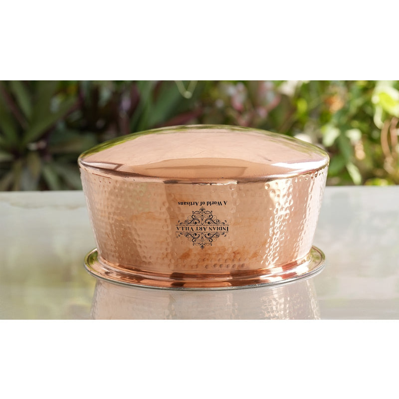 Handcrafted Copper Bhagona, Inside Tin Lining Design, Style For Your Kitchen Mastery