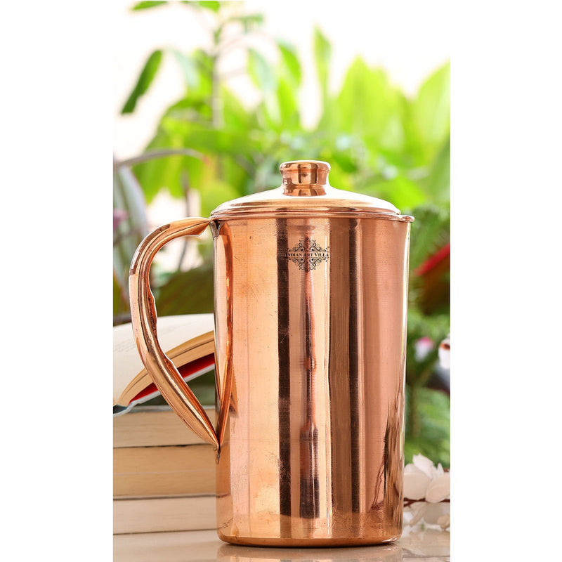 Pure Copper Jug 1200 ML & 1 Glass Tumbler 300 ML