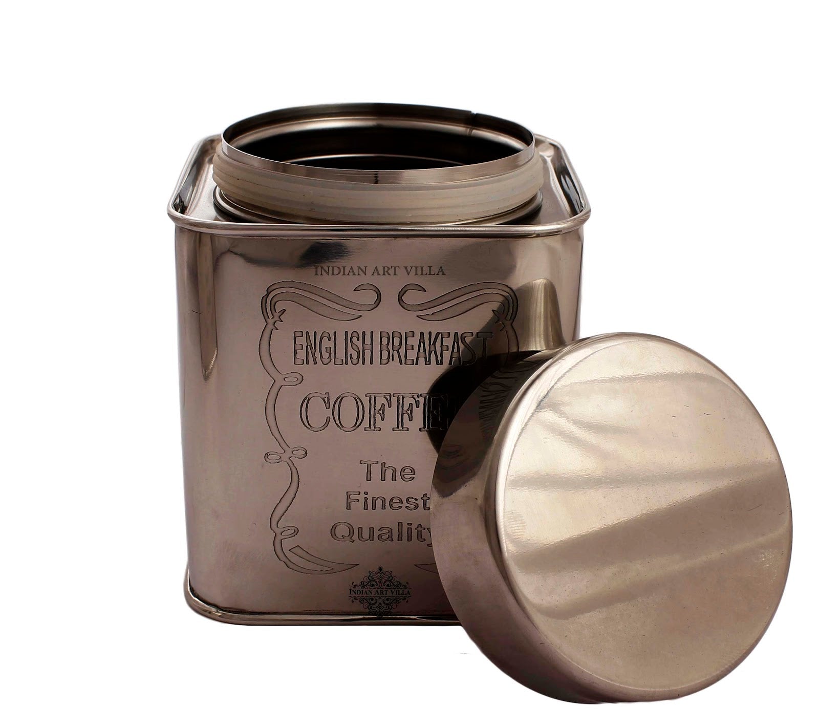 Steel Tea, Coffee & Sugar Container Set, 3 Pieces