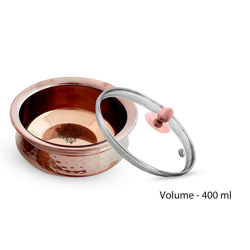 Indian Art Villa, Rose Gold Steel Tableware Gift Set, Hammered Design, 10 Pieces