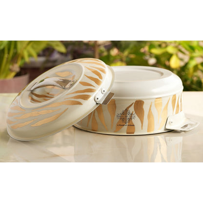 Stainless Steel Tiger Print Design Casserole with Handle Set of - 3 (Small + Medium + Large)