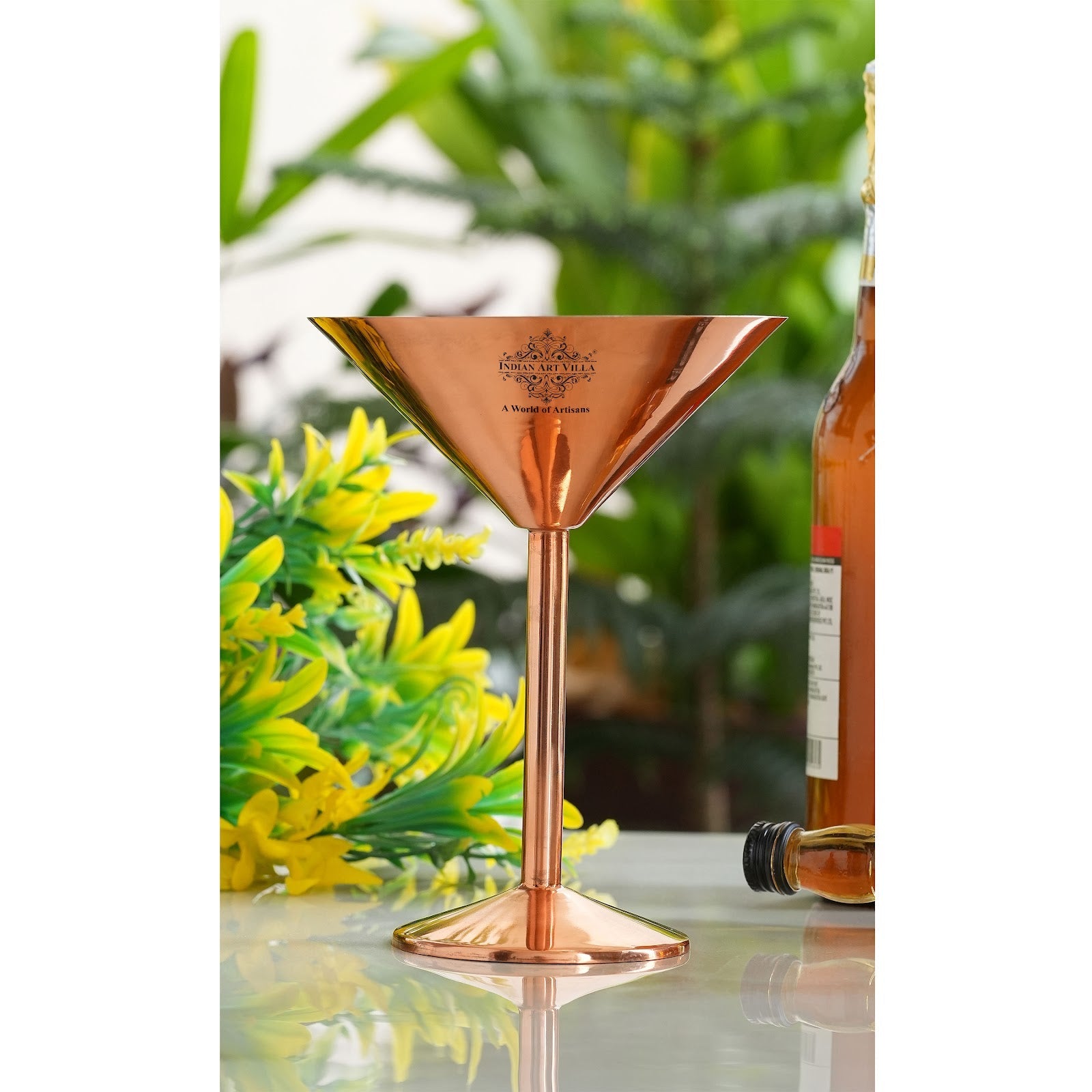 Handcrafted Pure Copper Cocktail Glass, Plain Design, A Fusion of Modern Style
