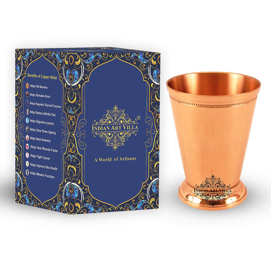 Pure Copper Big Top Glass with 2 Designer Rings  300ML