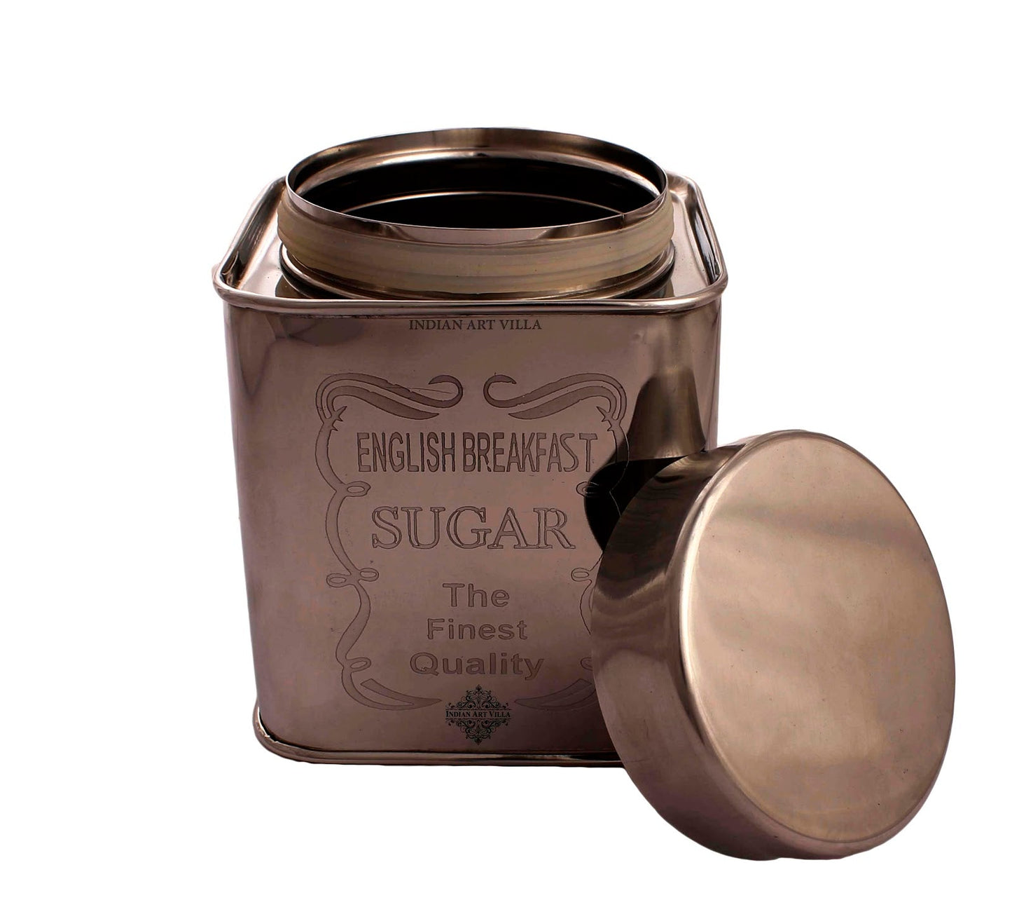 Steel Tea, Coffee & Sugar Container Set, 3 Pieces