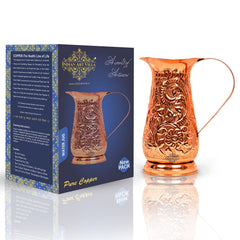 Pure Copper Jug, Royal Designer, Storage Drinking water Pitcher