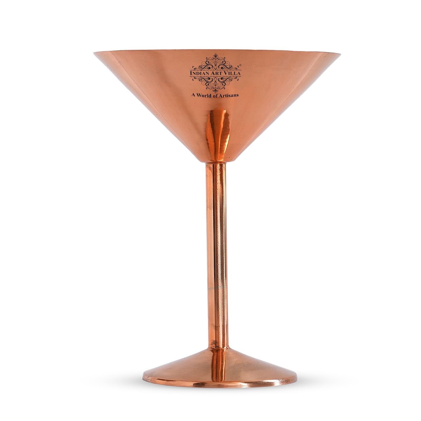 Handcrafted Pure Copper Cocktail Glass, Plain Design, A Fusion of Modern Style