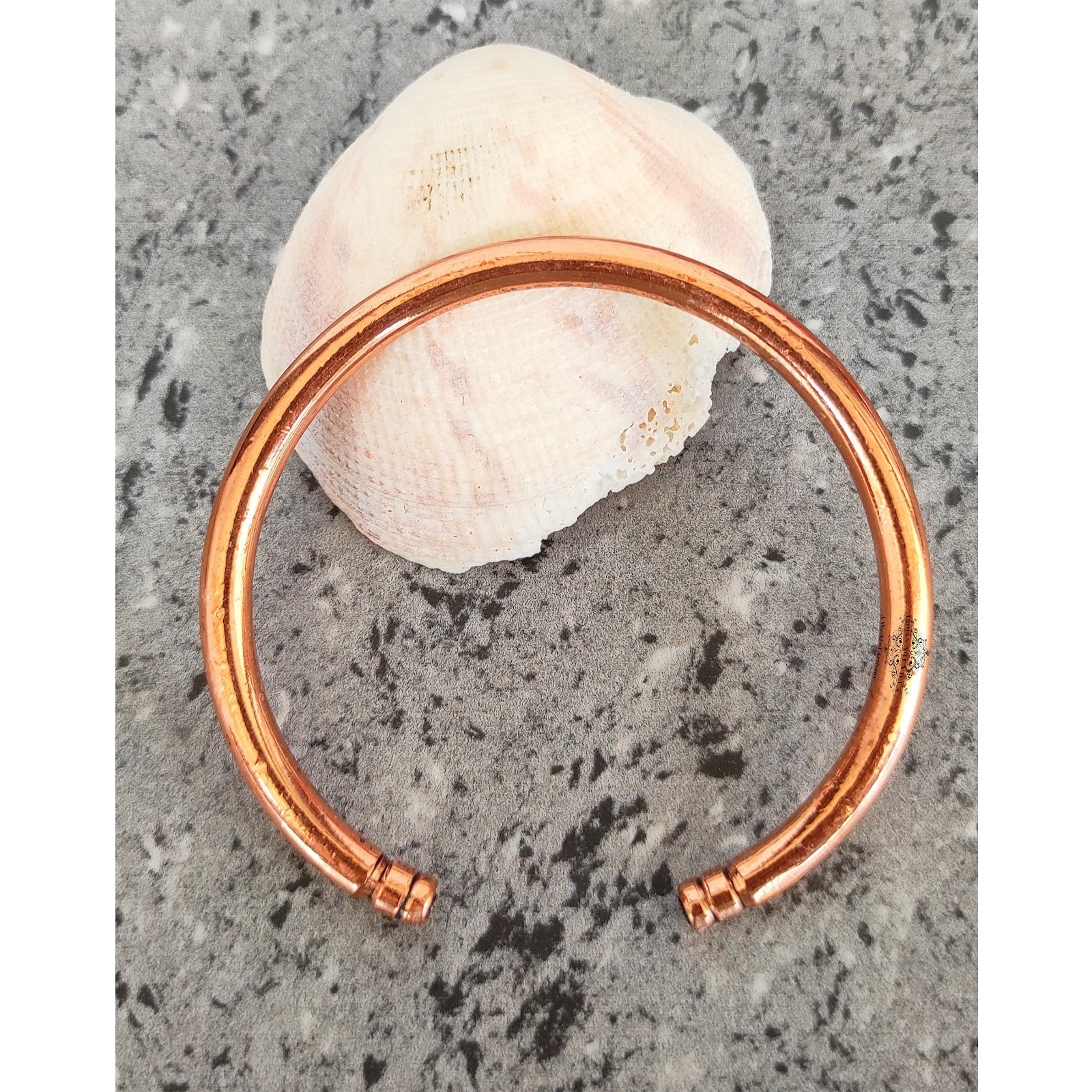 Copper Round Kada, Shine Finish Plain Design