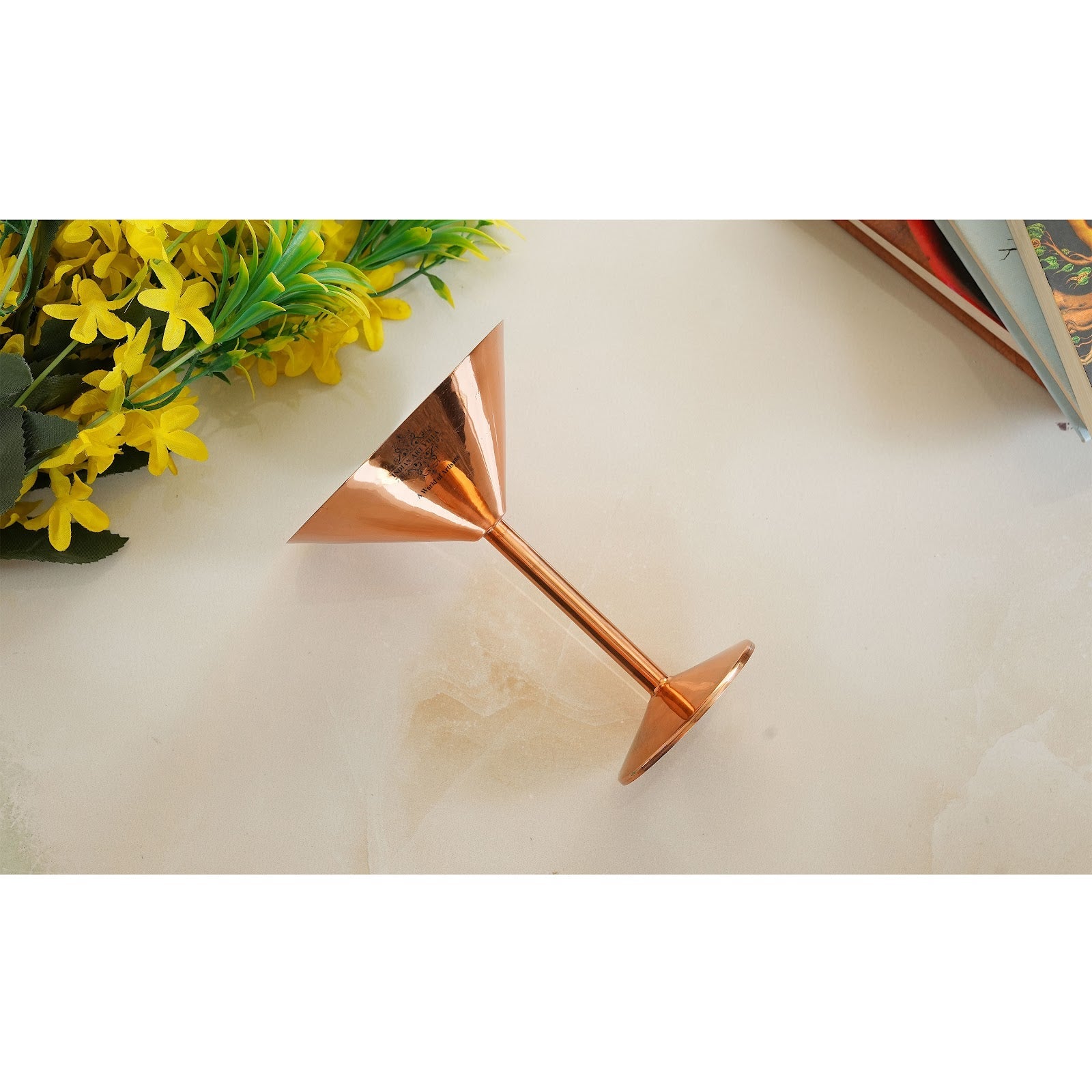 Handcrafted Pure Copper Cocktail Glass, Plain Design, A Fusion of Modern Style