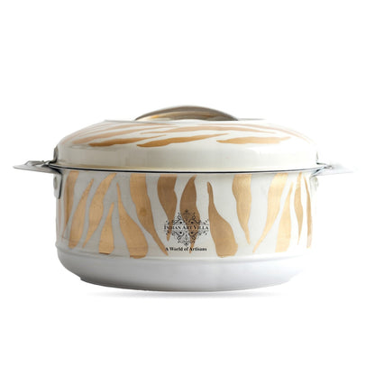 Stainless Steel Tiger Print Design Casserole with Handle Set of - 3 (Small + Medium + Large)