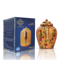 Handcrafted Pure Copper Paisley Design Water Pot, Drinkware, Serveware,