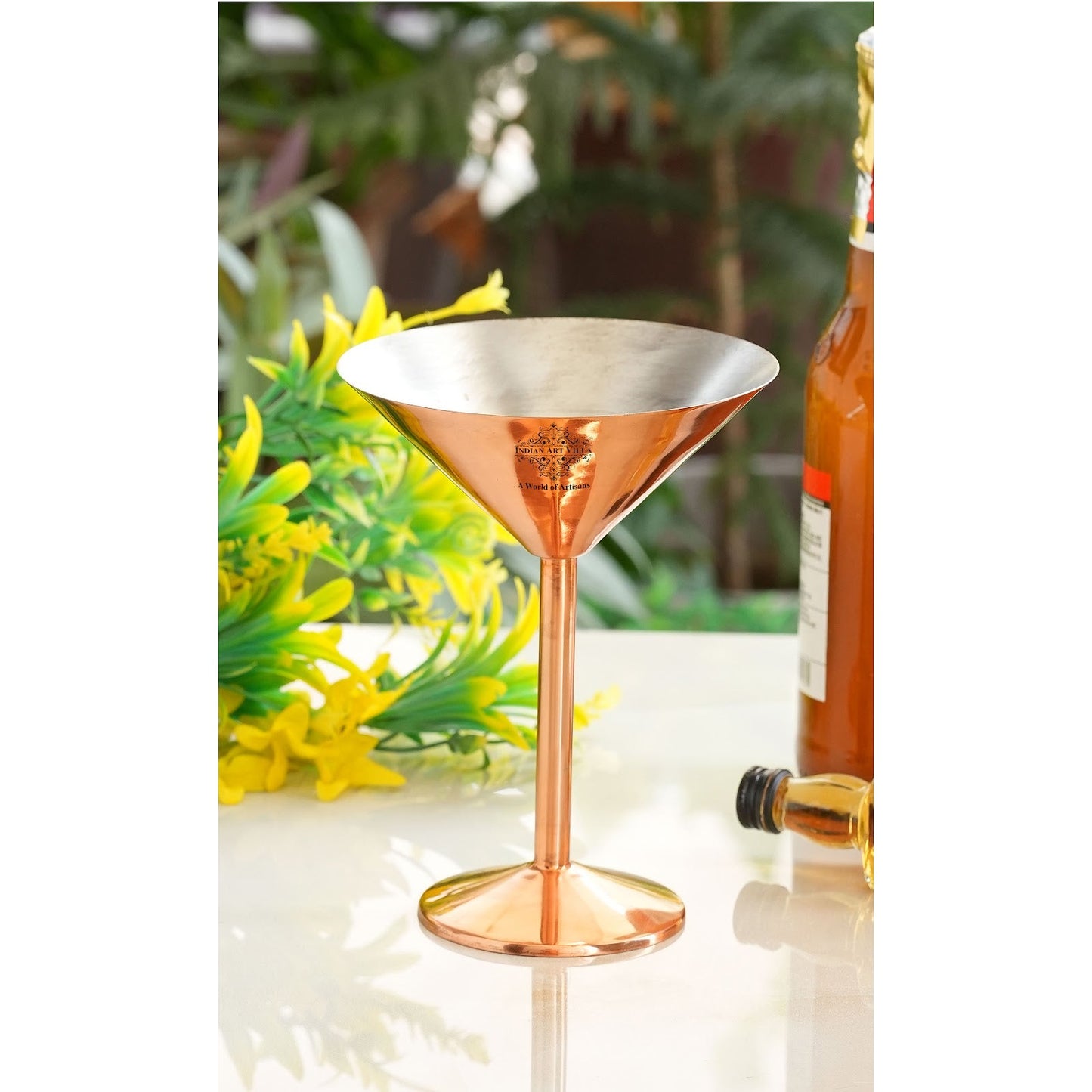 Handcrafted Pure Copper Cocktail Glass, Plain Design, A Fusion of Modern Style