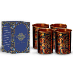 Pure Copper Printed Design Glass - 275 ML