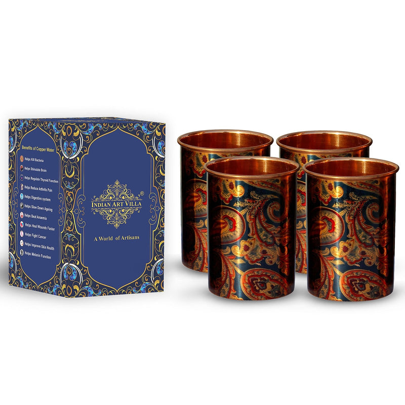 Pure Copper Printed Design Glass - 275 ML