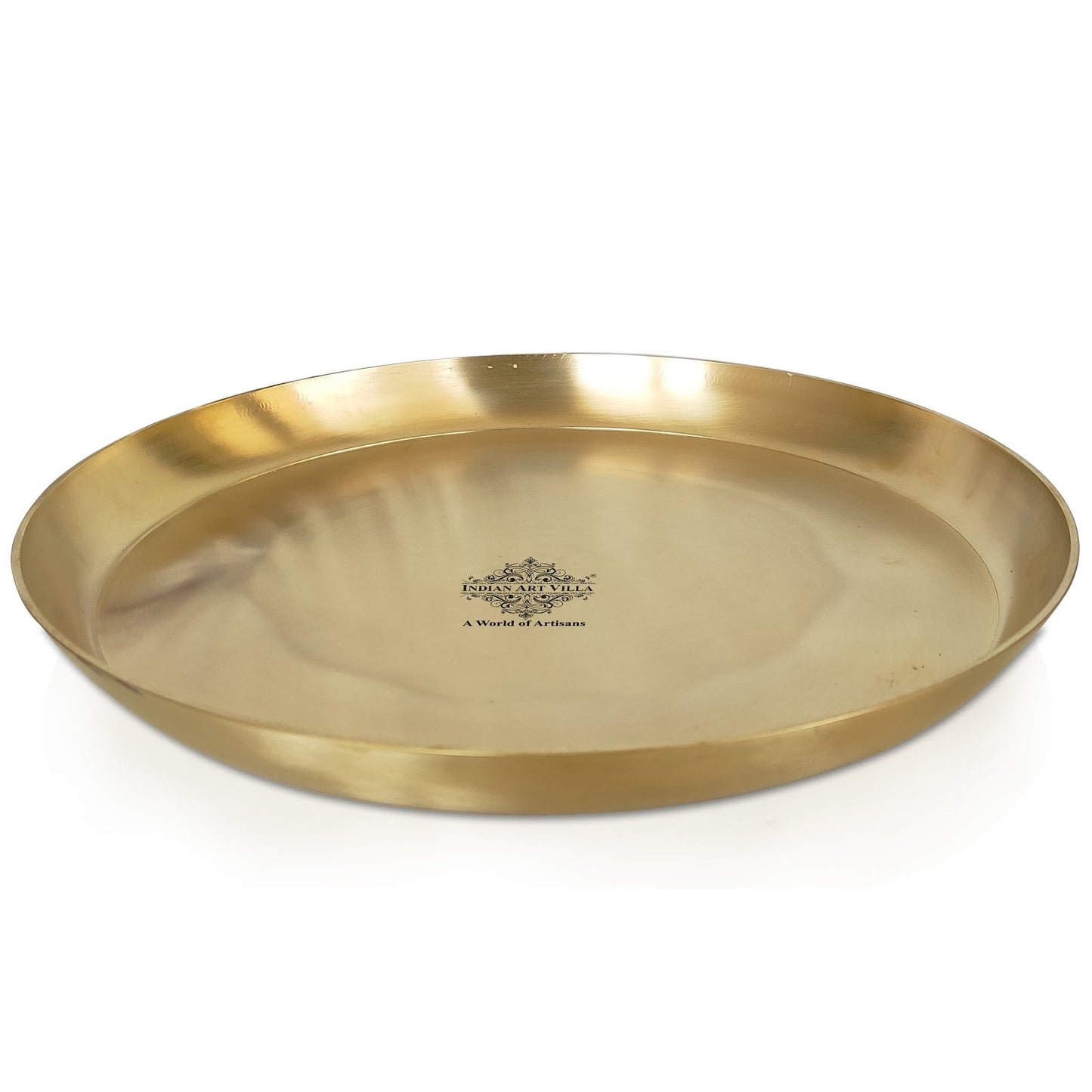 Pure Brass Thali, Matt Finish Design, Sarveware, Dinnerware Plate