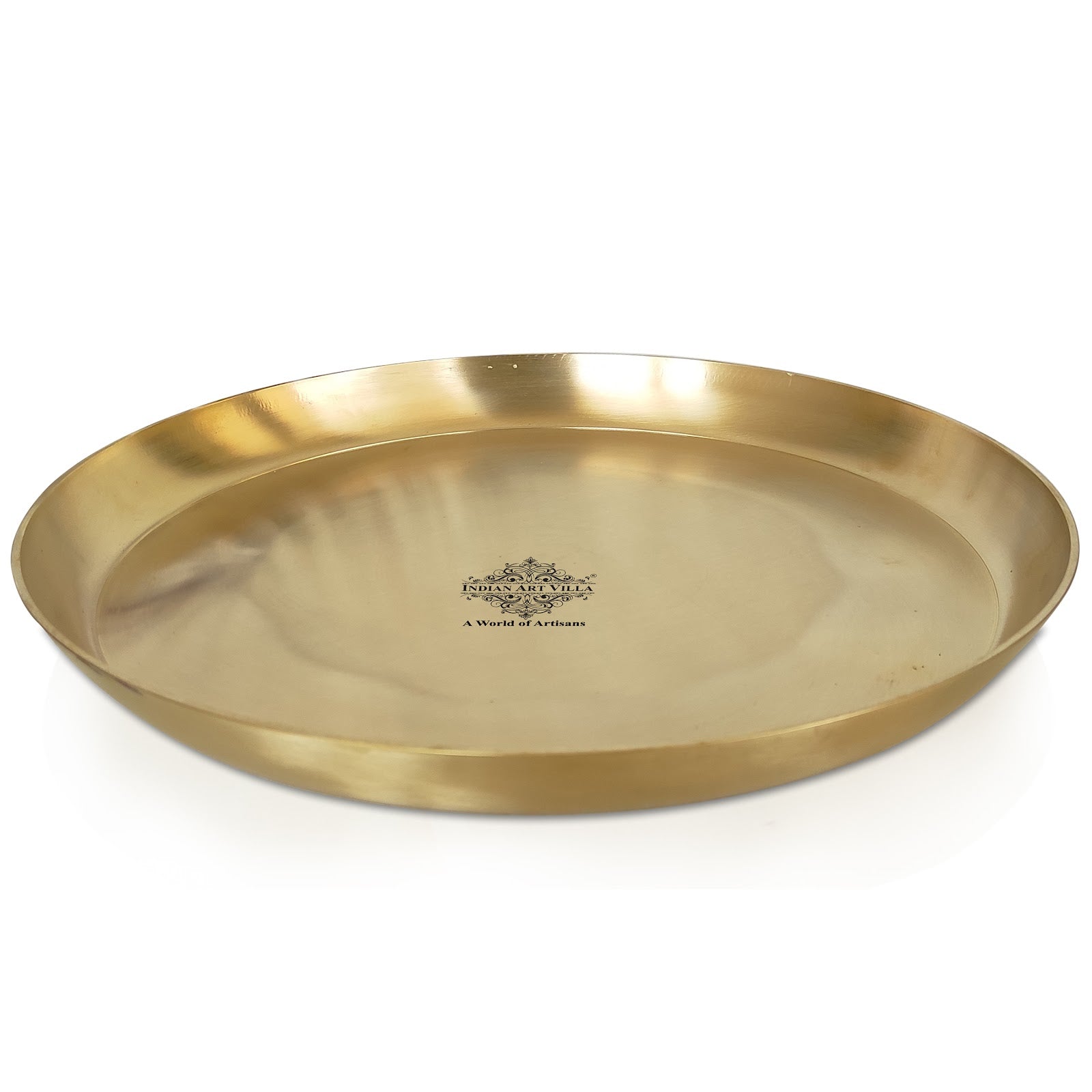 Pure Brass Thali, Matt Finish Design, Sarveware, Dinnerware Plate