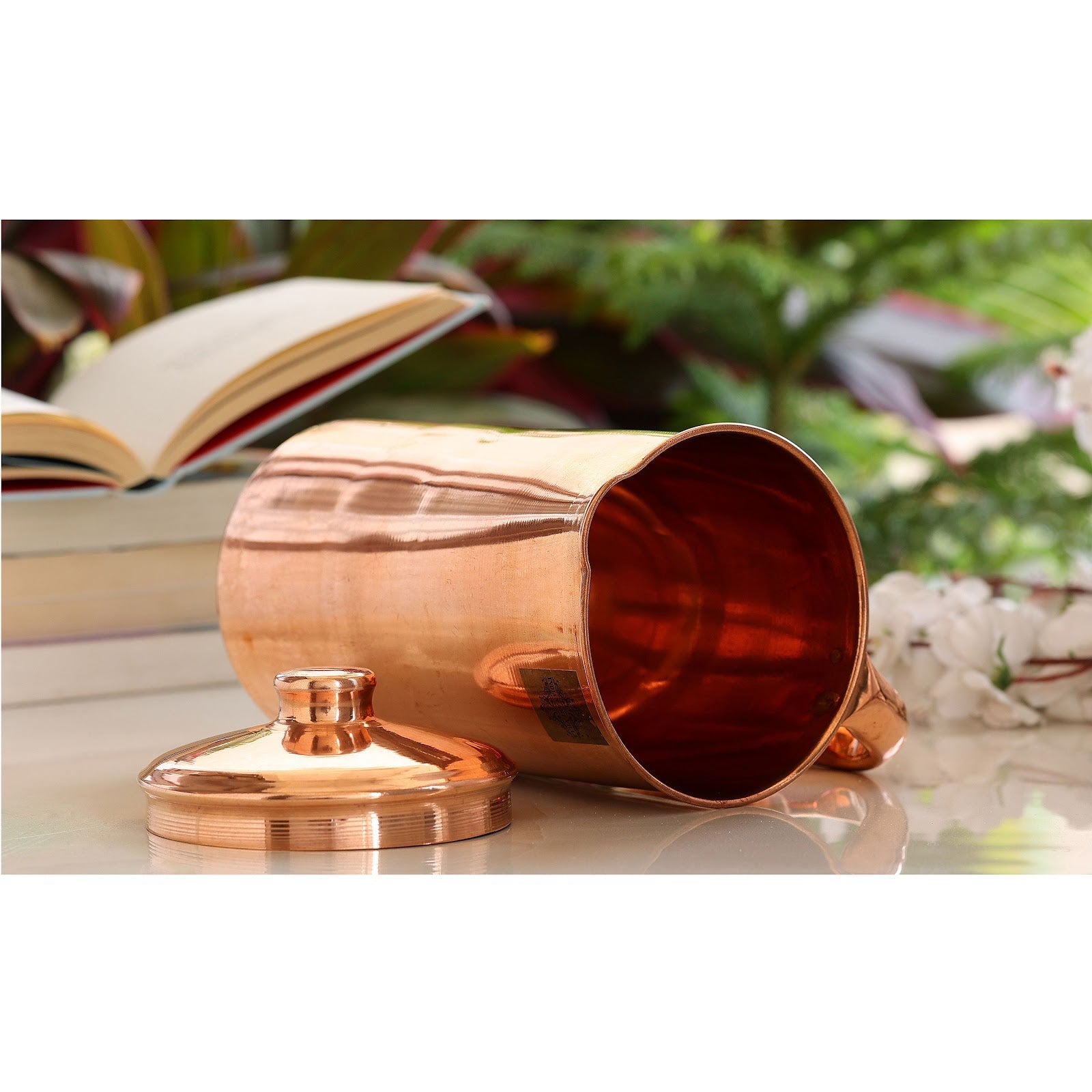 Pure Copper Jug 1200 ML & 1 Glass Tumbler 300 ML