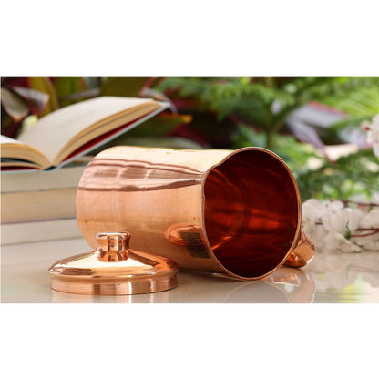 Pure Copper Jug 1200 ML & 1 Glass Tumbler 300 ML