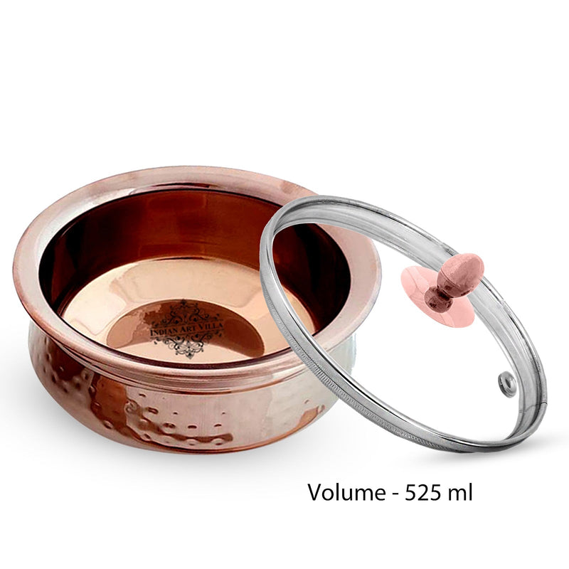 Indian Art Villa, Rose Gold Steel Tableware Gift Set, Hammered Design, 10 Pieces