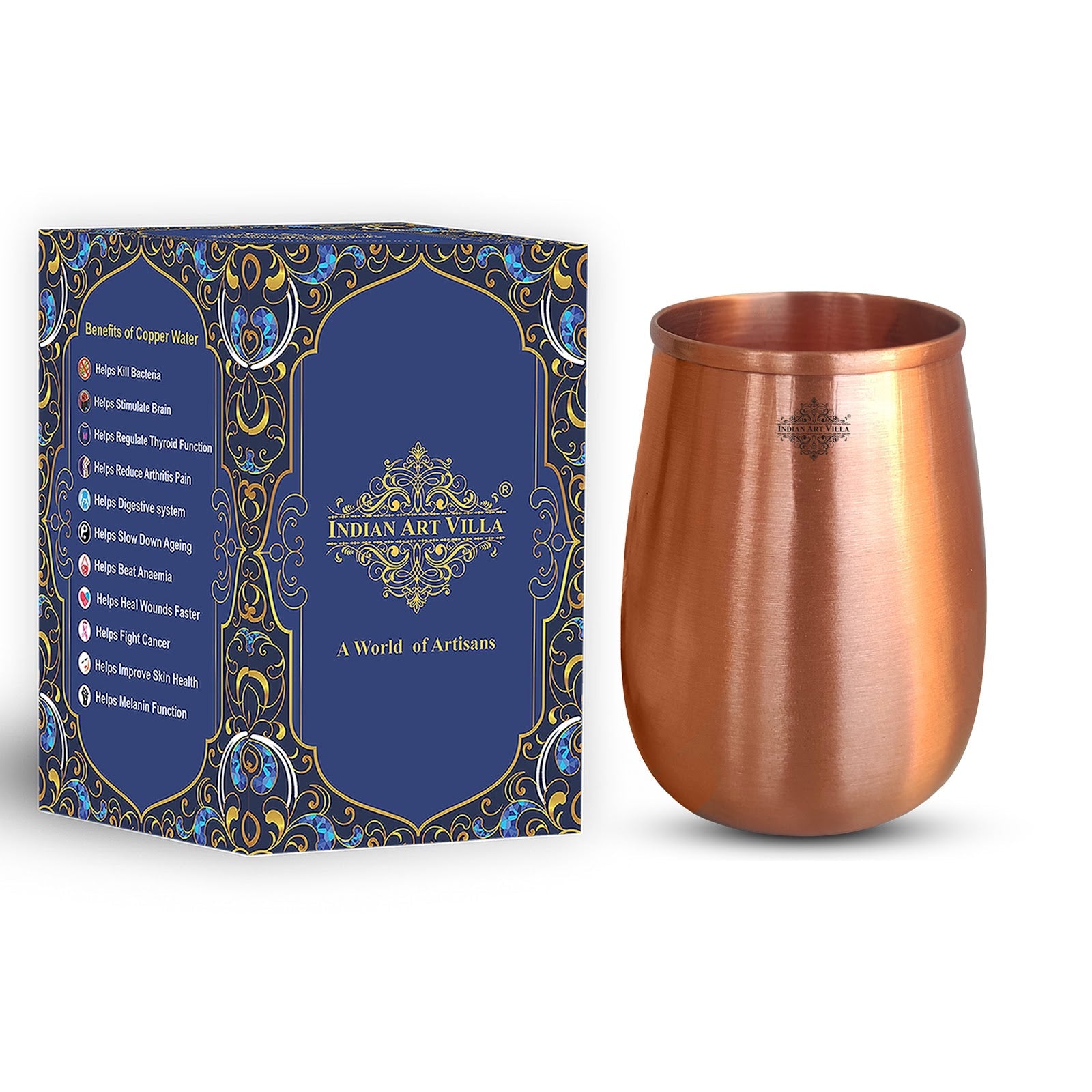 Pure Copper Dome Shape Glass 350 ML
