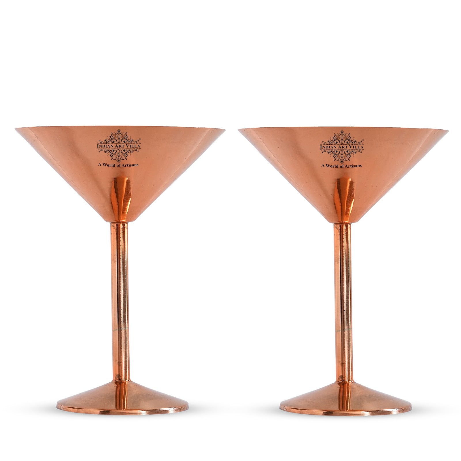 Handcrafted Pure Copper Cocktail Glass, Plain Design, A Fusion of Modern Style