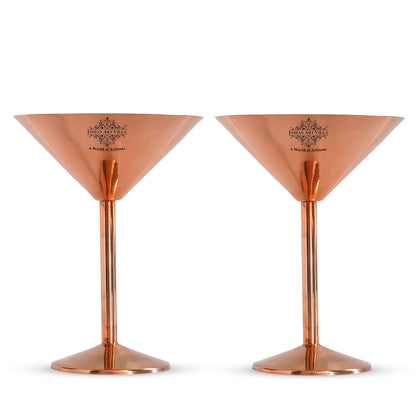 Handcrafted Pure Copper Cocktail Glass, Plain Design, A Fusion of Modern Style