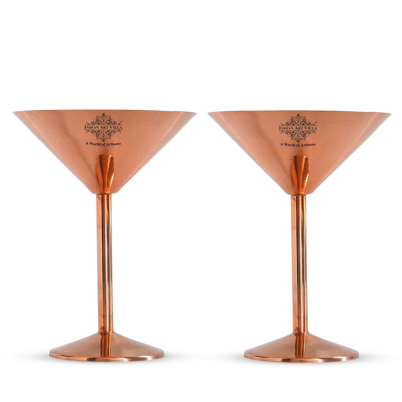 Handcrafted Pure Copper Cocktail Glass, Plain Design, A Fusion of Modern Style