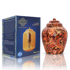 Pure Copper Designer Brown Water Pot Dispenser