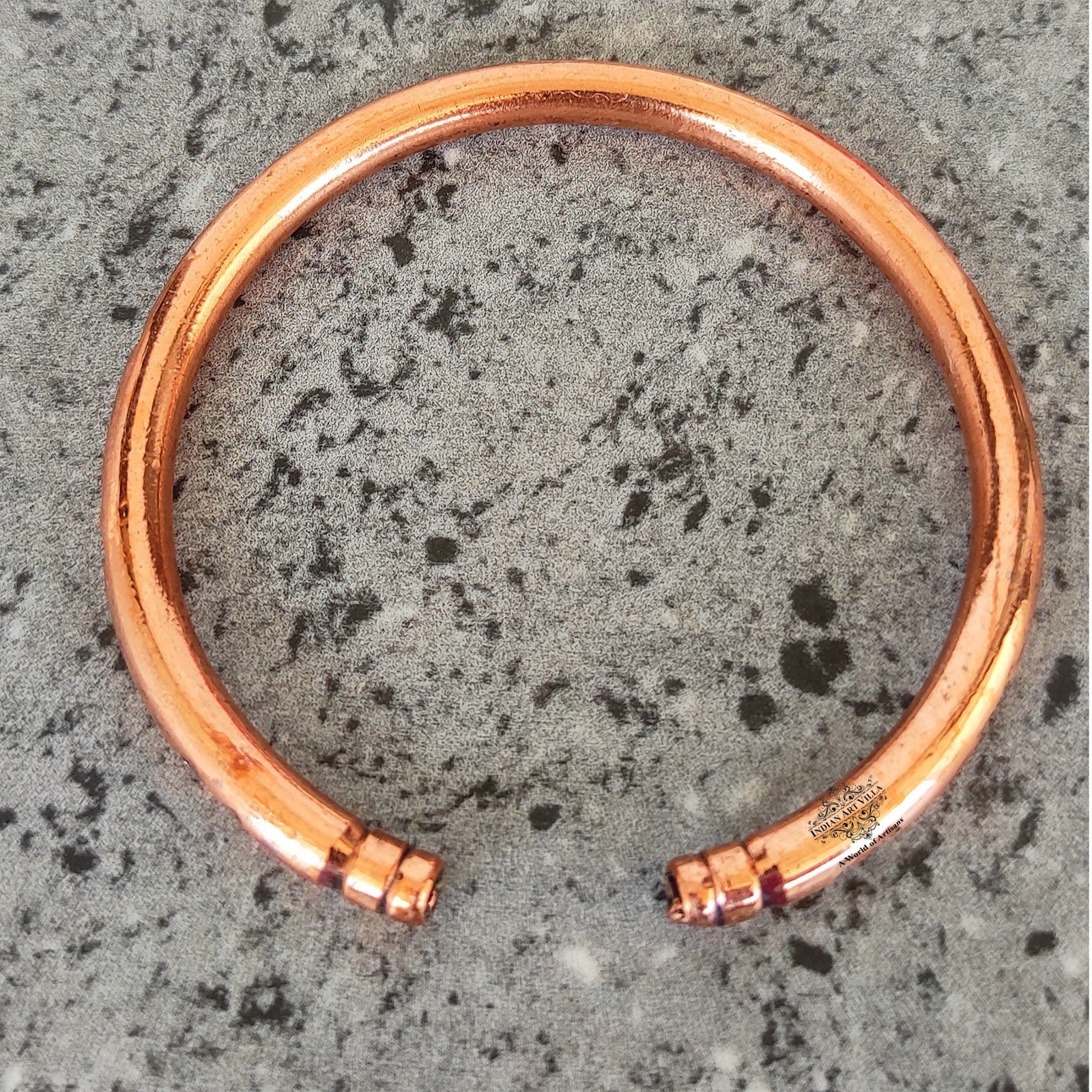 Copper Round Kada, Shine Finish Plain Design