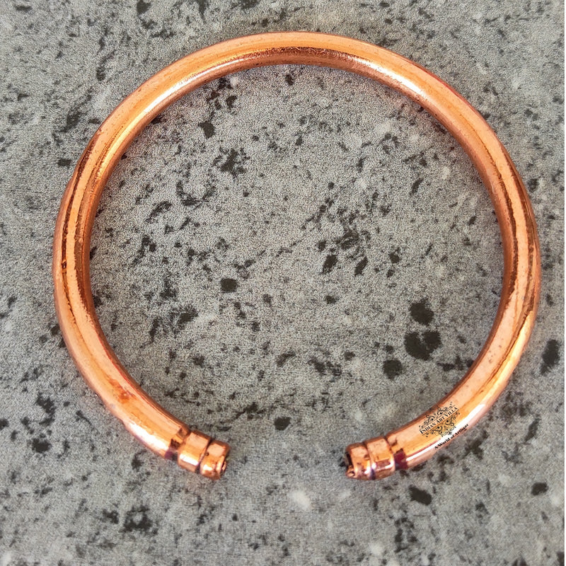 Copper Round Kada, Shine Finish Plain Design