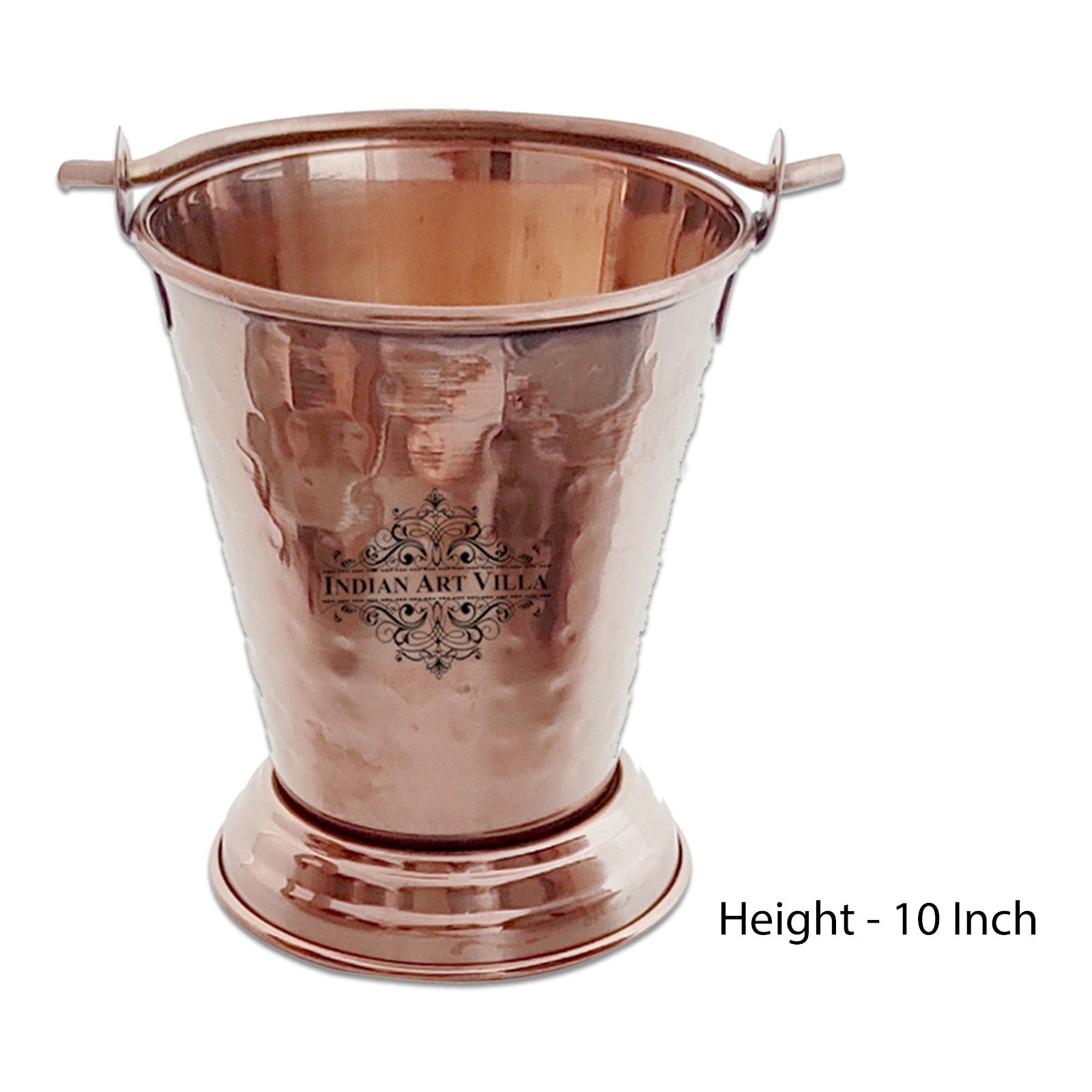 Indian Art Villa, Rose Gold Steel Tableware Gift Set, Hammered Design, 10 Pieces