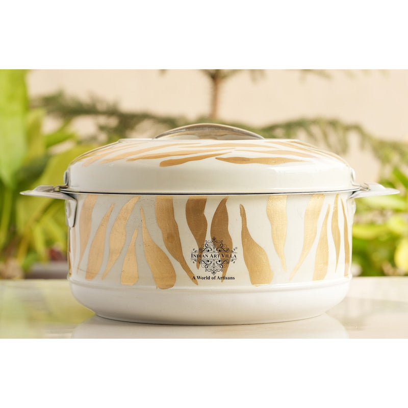 Stainless Steel Tiger Print Design Casserole with Handle Set of - 3 (Small + Medium + Large)