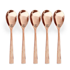 Indian Art Villa, Rose Gold Steel Tableware Gift Set, Hammered Design, 10 Pieces