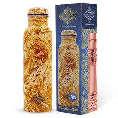 Pure Copper Water Bottle with Printed Design