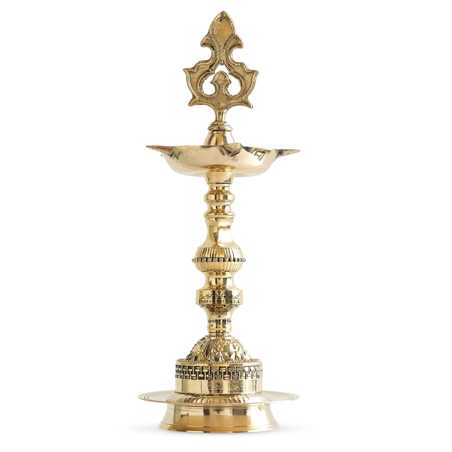 Brass Standing Pillar Diya, Kerala Murga Plain Design, Oil Lamp, Cultural Symbolism