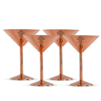 Handcrafted Pure Copper Cocktail Glass, Plain Design, A Fusion of Modern Style