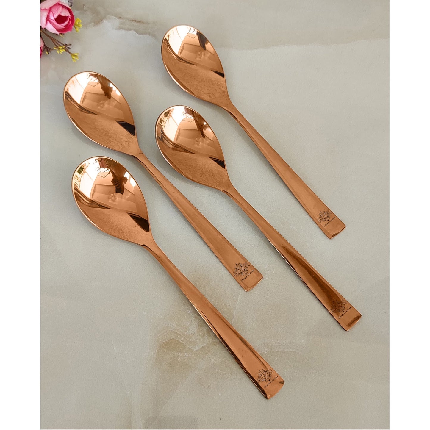 Stainless Steel With Rose Gold Finish Serving Spoon