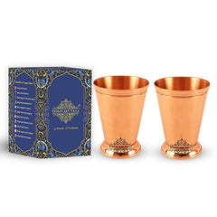 Pure Copper Big Top Glass with 2 Designer Rings  300ML