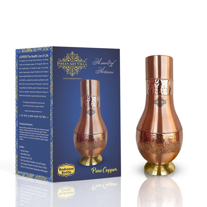 Pure Copper Hammered Lacquer Coated Leak Proof Surai  Bedroom Bottle