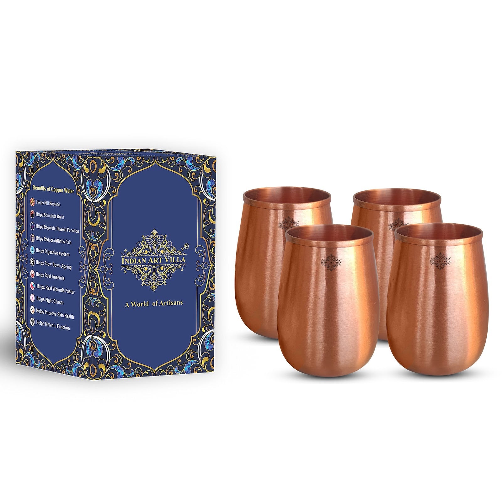 Pure Copper Dome Shape Glass 350 ML