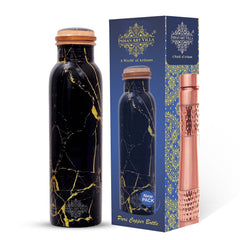 Pure Copper Water Bottle with Printed Design